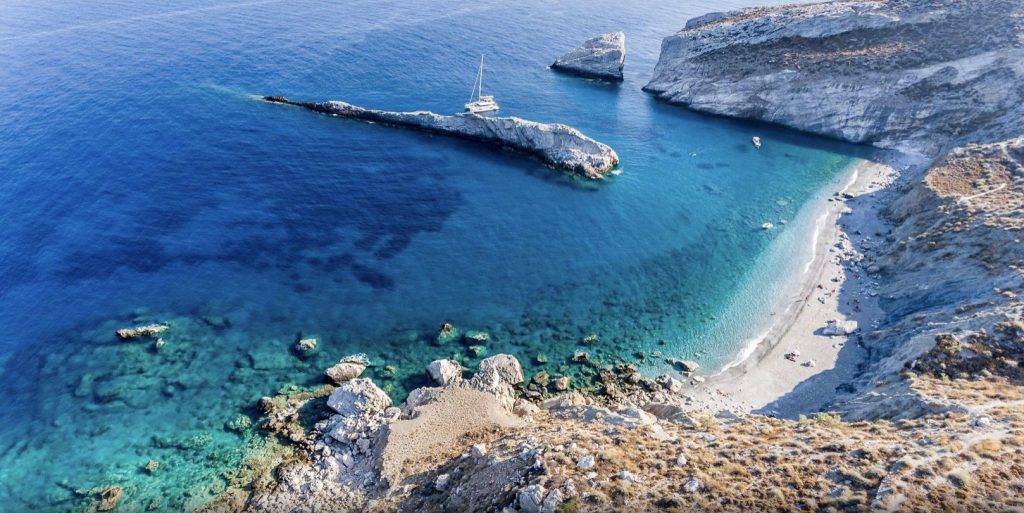 Folegandros in Greece is relatively untouched and best accessed by private yacht 